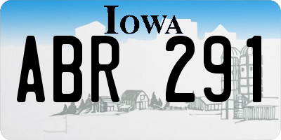 IA license plate ABR291