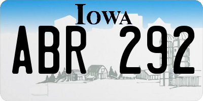 IA license plate ABR292