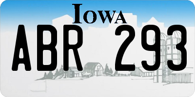 IA license plate ABR293