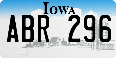 IA license plate ABR296