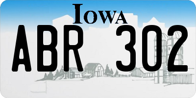 IA license plate ABR302