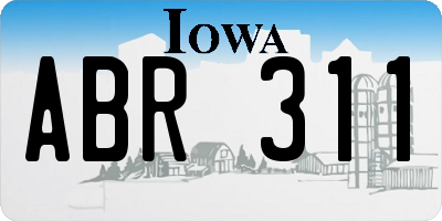 IA license plate ABR311