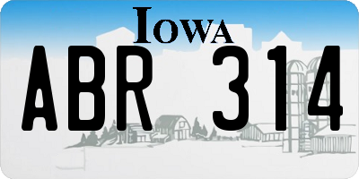 IA license plate ABR314