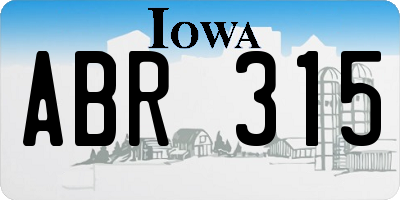 IA license plate ABR315