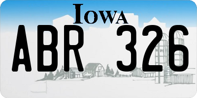 IA license plate ABR326