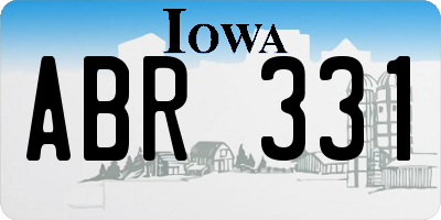 IA license plate ABR331