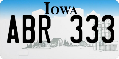 IA license plate ABR333