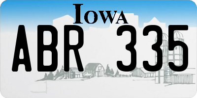 IA license plate ABR335