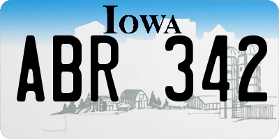 IA license plate ABR342