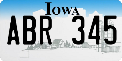 IA license plate ABR345