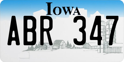 IA license plate ABR347