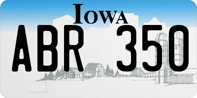 IA license plate ABR350