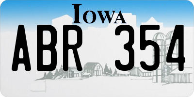IA license plate ABR354