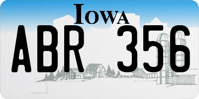 IA license plate ABR356