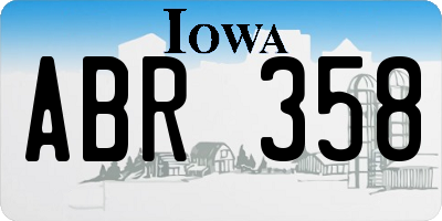 IA license plate ABR358
