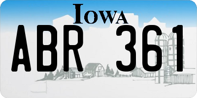 IA license plate ABR361