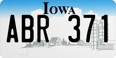 IA license plate ABR371