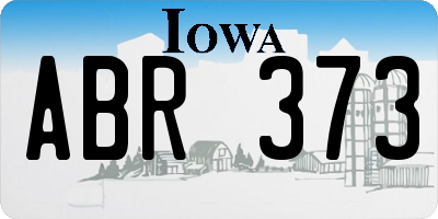 IA license plate ABR373
