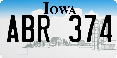 IA license plate ABR374