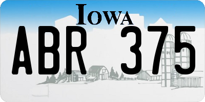 IA license plate ABR375