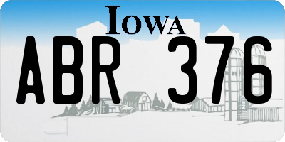 IA license plate ABR376