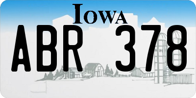IA license plate ABR378