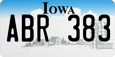 IA license plate ABR383