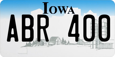 IA license plate ABR400