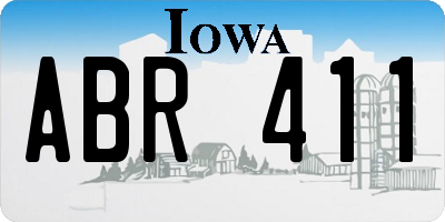 IA license plate ABR411