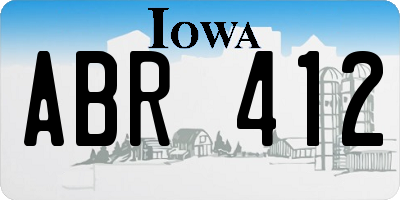IA license plate ABR412