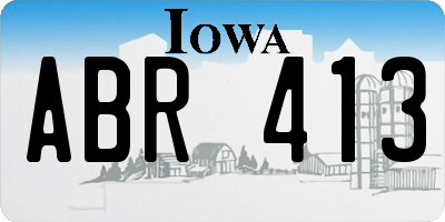 IA license plate ABR413