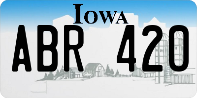IA license plate ABR420