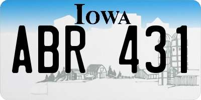 IA license plate ABR431