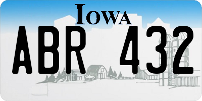 IA license plate ABR432