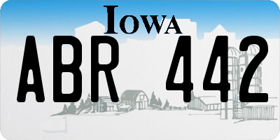 IA license plate ABR442