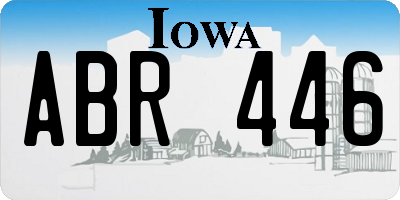 IA license plate ABR446