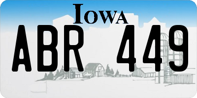 IA license plate ABR449