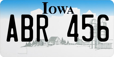 IA license plate ABR456