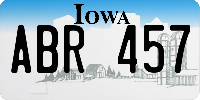 IA license plate ABR457