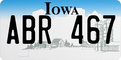 IA license plate ABR467