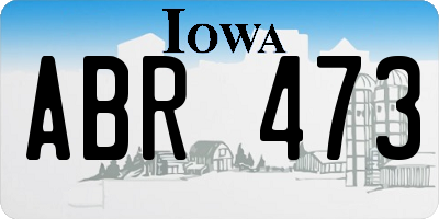 IA license plate ABR473