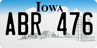 IA license plate ABR476