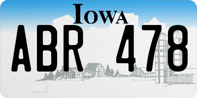 IA license plate ABR478