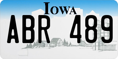 IA license plate ABR489