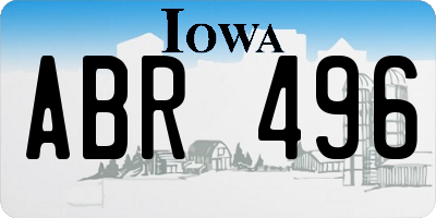 IA license plate ABR496