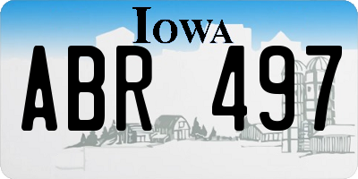 IA license plate ABR497