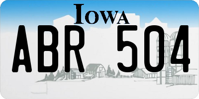 IA license plate ABR504