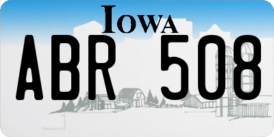 IA license plate ABR508