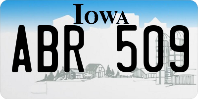 IA license plate ABR509