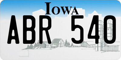 IA license plate ABR540